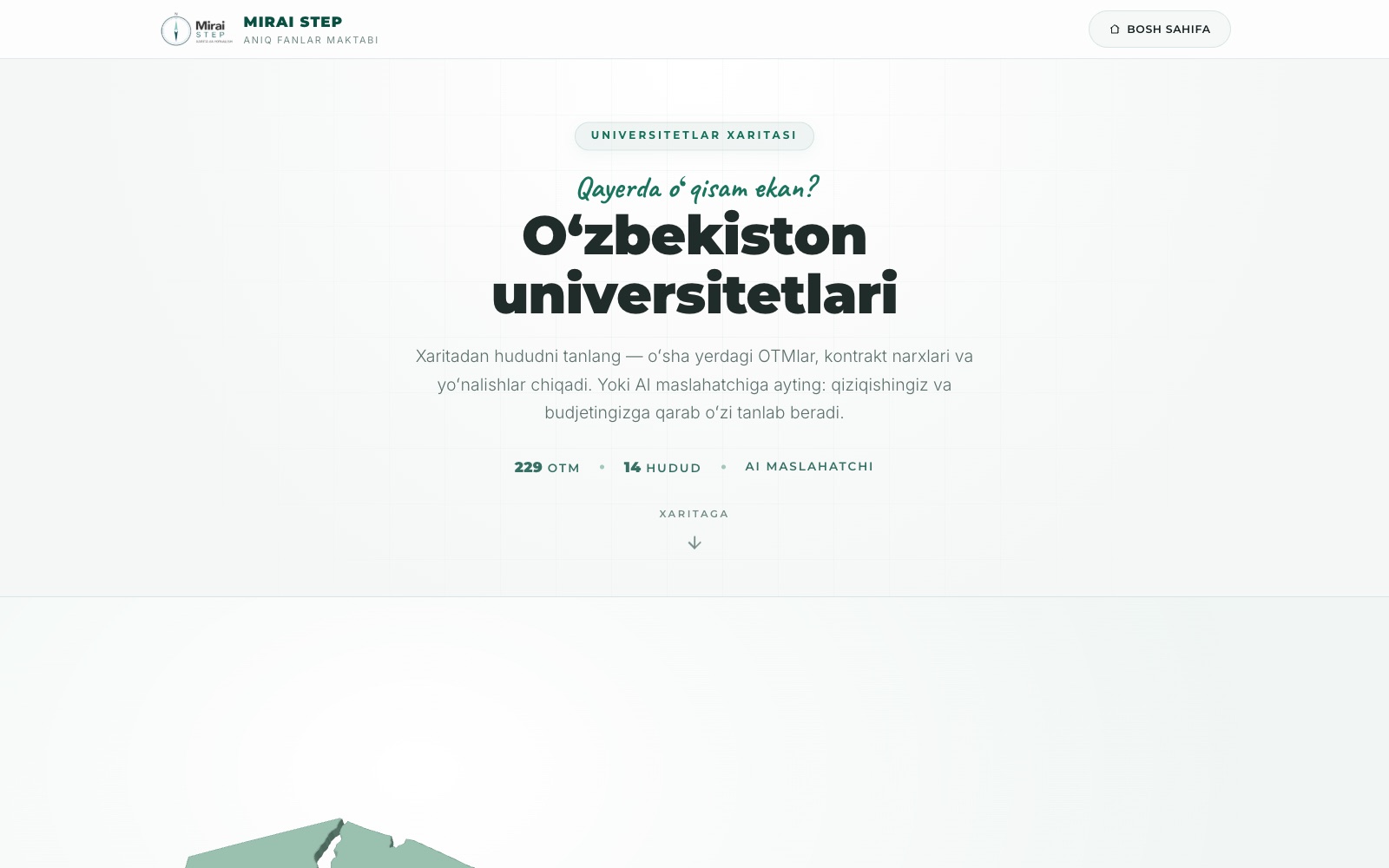 O'zbekiston universitetlarining 3D xaritasi